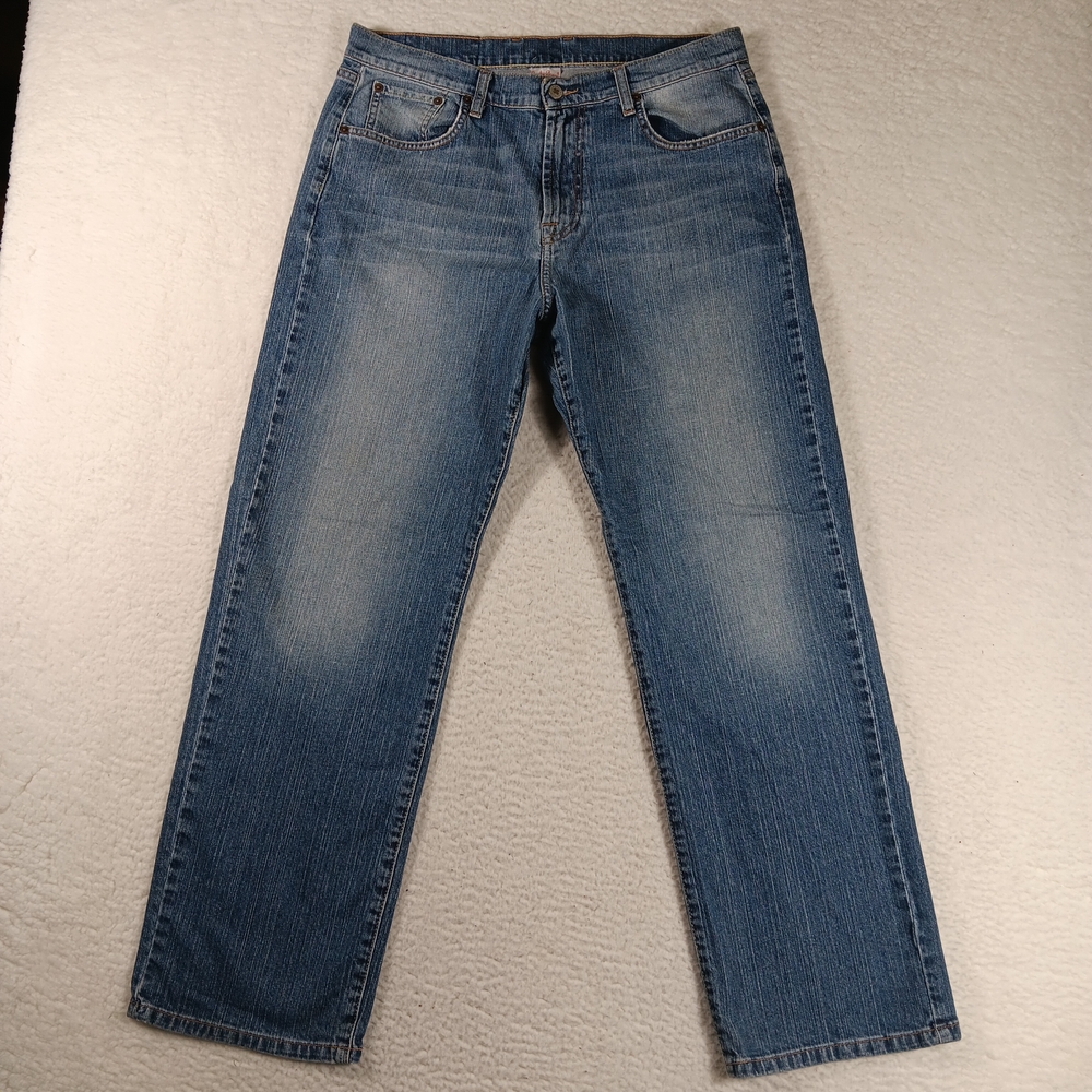 Vintage Lucky Brand Jeans Mens 34x34 (34x32) Blue Denim Loose Fit Wide Leg Y2K
